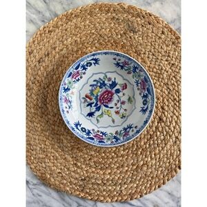 Antique Spode's Georgian pink, blue, and white, early Ironstone plate, 6.5 in.